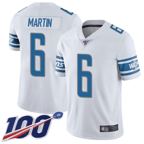 Detroit Lions Limited White Men Sam Martin Road Jersey NFL Football #6 100th Season Vapor Untouchable->youth nfl jersey->Youth Jersey
